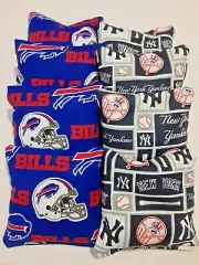 8 Cornhole Bag Set Corn Hole N Y New York Yankees and Buffalo Bills