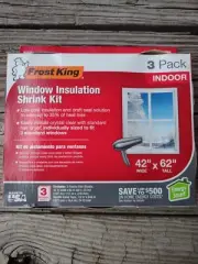Frost King window insulation kit 3 pack 42" x 62" USA MADE Winterize Kit