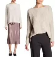 Vince Ladder Stitch Cashmere Blend Boat Neck Pullover Sweater sz L $445