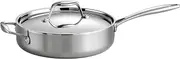 Tramontina 80116/058DS Gourmet Stainless Steel Induction-Ready Tri-Ply Clad Covered Deep Saute Pan, 3-Quart, NSF-Certified, Made in Brazil