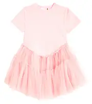[Caroline Bosmans] Caroline Bosmans Jersey and tulle dress Y 14 pink