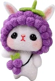 TOPPERFUN 1 Set Rabbit Felt Needle Felting Beginner Kit Doll for Guys Felting Kits Needle Felting Felt Kits Wool Roving Yarn Knitting Yarn for Beginner Aldult Purple Tine