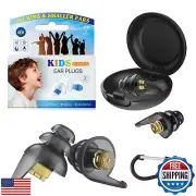 Kids Ear Plugs(6-12yrs), 2 Pairs Reusable Noise Reduction Small Earplugs for