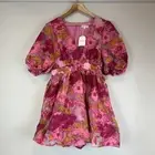 Billy J Abel Womens Pink Floral Mini Dress Size 14 (New)