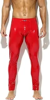 [Bodywear4you] Men's Leather Leggings in Patent Latex Look Faux Leather Tight Trousers Meggings Wetlook Leather Trousers Patent Pants