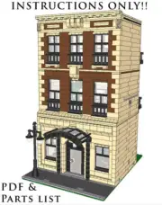 Custom Modular Building Instructions - NY Brownstone House - Brick Toys