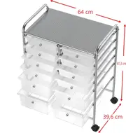 Clear 12-Drawer Rolling Storage Cart for Organization