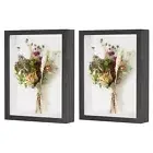 2 Pack Shadow Box Frame, 6 x 8 Inch Deep Box Frame Shadow Boxes[Black]