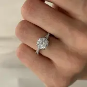 Infinity Band Promise Ring 7mm Round Cut Moissanite Classic Engagement Ring Gift