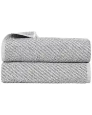 Superior Set of 2 Amelia Medium Weight Diagonal Stripes Bath Sheets