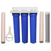 BS-SSN 20"x2.5" Triple Blue Tank Water Filter Spun + Nano Silver Carbon Filters