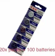 100 PCS - CR2032 Button Cell Silver Cell Battery 3V For Toys Remote Watches