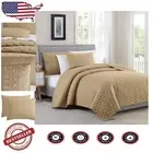 Luxurious King Size Lightweight Quilt Set with Geometric Design - Dark Yellow