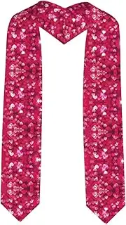 [SKKNT] Valentine'S Day Love Heart Print Graduation Shawl Stole For Academic Commencements Honor Sash Congratulations Gift