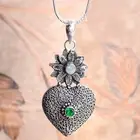 Moonstone & Chrome Diopside Gemstone Jewelry 925 Sterling Silver Lovely Pendant