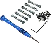 IOIUSKKU 6pcs 1/18 Aluminum Alloy Steering Link Rod Set for A949 On-Road Vehicles Wheelbase RC Car Accessories Replacement Parts, Titanium