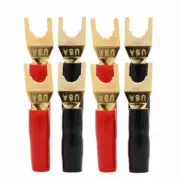 Copper Spade Terminal Connector Plug Quick Lock for Hi Fi Speaker Cable Wire