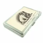 Growl Dog Image Cigarette Case with Built in Lighter Metal Wallet