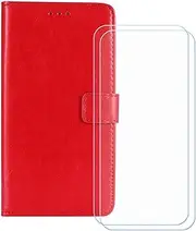 LCEHTOGYE Cover for Lebest L20 2109 + 2 Slice HD Tempered Glass,Shell BracketBumper Protective Back Case - Anti-Scratch Screen Protector for Lebest L20 2109 - HZFM -Red