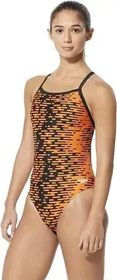 SPEEDO WOMENS COMPETION SWIMSUIT ONE PIECE PROLT FLYBACK SPEEDO ORANGE SIZE 20