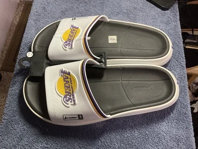 New W/Tags - LA LAKERS Rider Block NBA Athletic Slides - Sz 14-Comfortable
