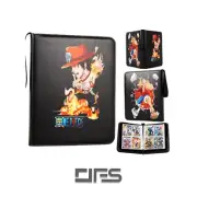 One Piece TCG Binder Premium leather Luffy & Ace fire fist hold 400 cards 4 Grid