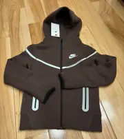 Nike Sportswear Tech Fleece Big Kids Reflective Hoodie Brown FZ5433 237 SMALL