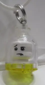 LEGO 24" Dome Necklace (White Worried Face / White Cord)
