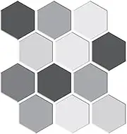 Frxib Wall Tile Stickers | 10 Sheets Fireplace Decals,3D Hexagon Peel and Stick Wall Tile for Kitchens Bathrooms Fireplace Decor 11.8 X11.8inches