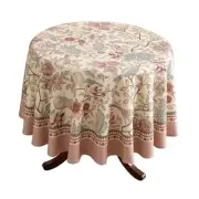 Designer Italian Floral Linen Tablecloth for Round 55" (Round) Kulom a