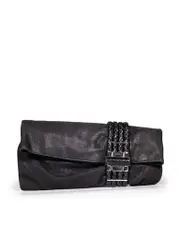 Black Suede Chandra Clutch