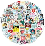 100 Nurse Vinyl Stickers for Water Bottle Laptop Computers Waterproof New