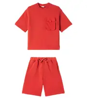 [Il Gufo] Il Gufo Cotton fleece T-shirt and shorts set Y 14 red