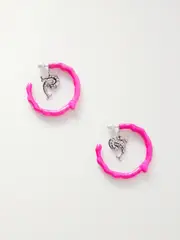 [PUCCI] PUCCI - Pesci Silver-tone, Resin And Faux Pearl Hoop Earrings - Pink - One size One size Pink