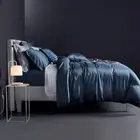 Solid Color Soft Tencel Silk Bed Sheets Fitted Sheet King Size Queen Bedding Set