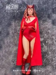DIY 1/6 Female Clothes Witch Wanda Red Tight Swimsuit Cloak Suit For 12in Figure