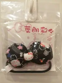 在飛比找Yahoo!奇摩拍賣優惠-日本製 葉朗彩彩Hello Kitty髮圈.髮束(黑色蝴蝶結