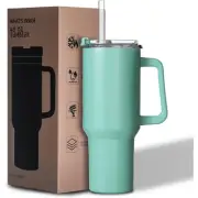 40oz Tumbler with lid, Starw and Handle, Stainless Steel Vacuum Insulated Water