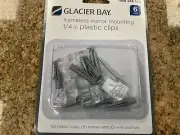 glacier bay frameless mirror mounting clips 1/4 in plastic box of 12 6 packs