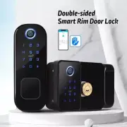 Bluetooth Outdoor Gate Lock Double Side Fingerprint Waterproof App Passcode Door