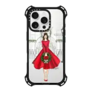 iPhone 16 Pro Bounce Case MagSafe Compatible Holly Lane Brunette (Holiday Illustration Case)