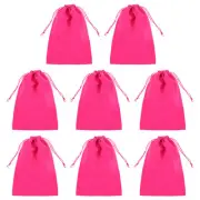 8Pcs Velvet Gift Bags 6 x 8" Velvet Drawstring Jewelry Pouches Rose Red