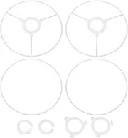 uxcell 7.9 Inch Lamp Shade Ring, 2 Set Lamp Shade Frame with E27 to E26 or E17 Adapter Lampshade Frame Wire for DIY Drum Lampshade Table Floor Lamp