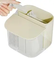 Cotton Swab Organizer - Wall-Mounted Powder Puff Storage Box - Waterproof - Makeup Brush Container with A Removable Trash Can for