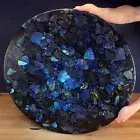 Labradorite Stone Coffee Table Top Round Center Crystal Stone Table Decor