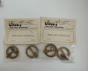 GHEE'S Post, Nut and Ring - Gold Color - 1" - 2 packs of 2 - Original Packages