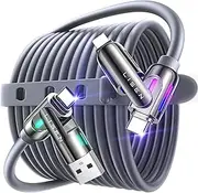 LISEN USB C to USB C Cable [2M 240W] 4 in 1 USB C to Lightning Fast Charging Cable Chubby Type C/A to C/Lightning Cable for iPhone 16e 16 15 14 Pro/MacBook/iPad/ S25/ Multi Chargers for All Devices