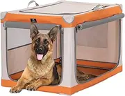 A4Pet Portable Dog Crate, Travel Dog Crate - Lightweight, Durable and Collapsible Dog Crate with 3-Door, Adjustable Stainless Steel Frame, Soft Sided Foldable Dog Kennel