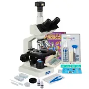OMAX 2500X 5MP Digital Microscope+Book+Slides+Cleaning Kit+Slide Preparation Kit