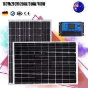 160W 200W 250W 350W Solar Panel Kit 12V 400 Watt Mono Caravan Camping Charging